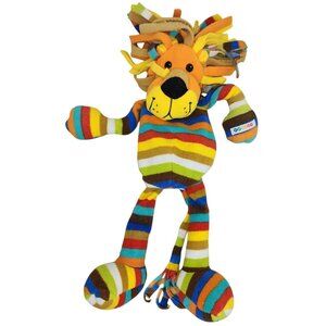 BeePosh Elvis the Lion Plush Lovey Multicolor Striped Rag Doll Stuffed Animal 17